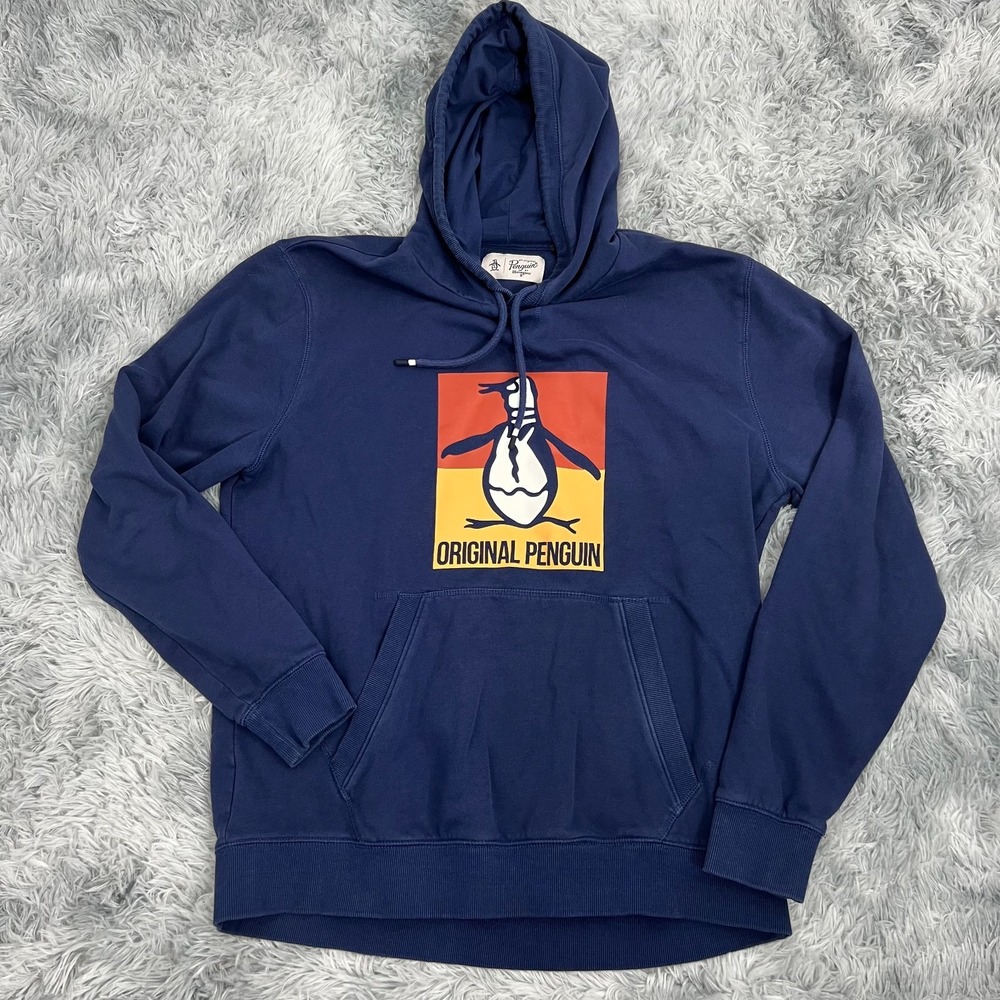Original Penguin navy blue Hoodie Graphic Print L street wear active fitness gym